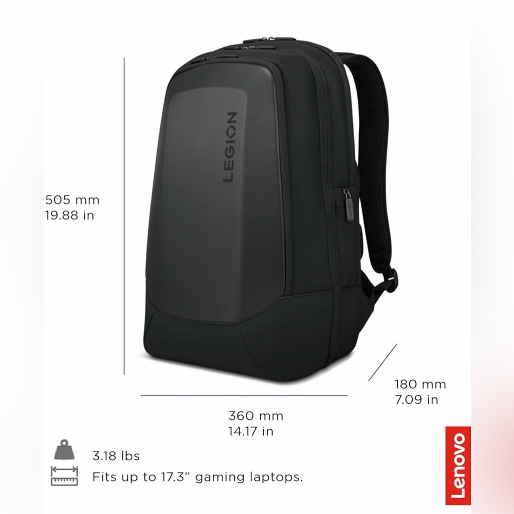 Lenovo black laptop backpack